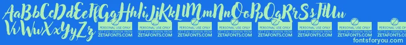 AdleryProTrial Font – Green Fonts on Blue Background