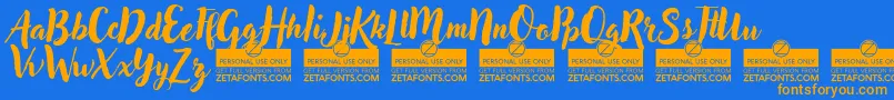 AdleryProTrial Font – Orange Fonts on Blue Background