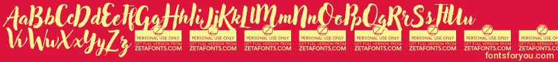 AdleryProTrial Font – Yellow Fonts on Red Background