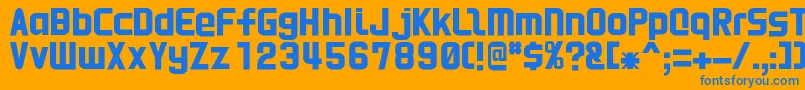 Hnkani Font – Blue Fonts on Orange Background