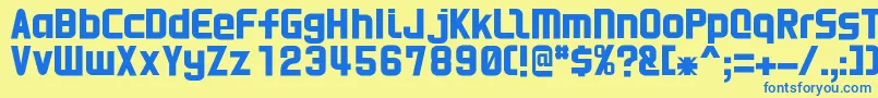 Hnkani Font – Blue Fonts on Yellow Background