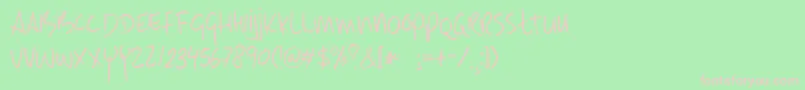 DkEarlyMorningCoffee Font – Pink Fonts on Green Background