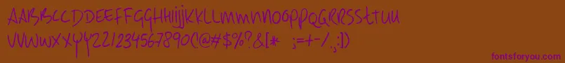 DkEarlyMorningCoffee Font – Purple Fonts on Brown Background