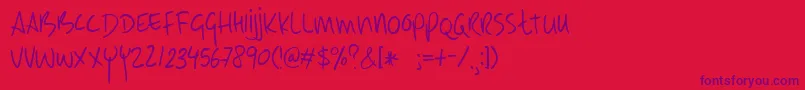 DkEarlyMorningCoffee Font – Purple Fonts on Red Background
