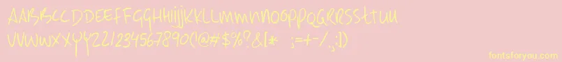 DkEarlyMorningCoffee Font – Yellow Fonts on Pink Background