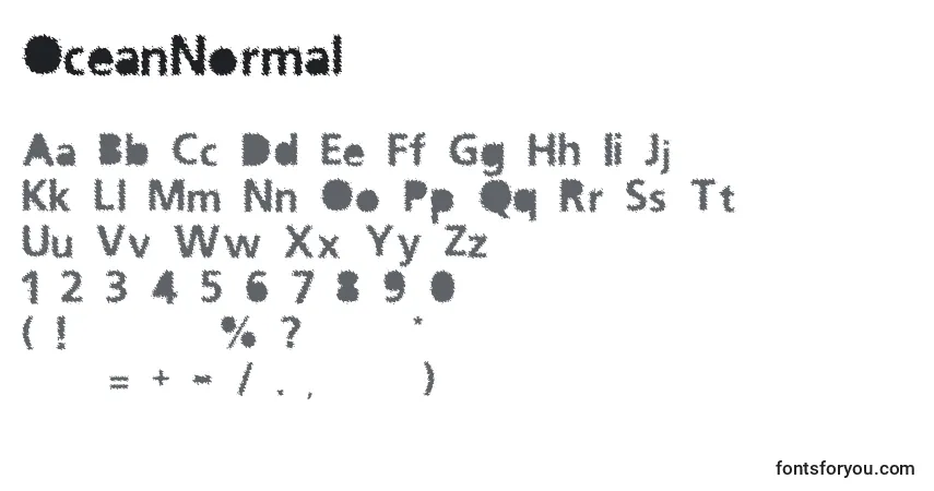 Schriftart OceanNormal – Alphabet, Zahlen, spezielle Symbole