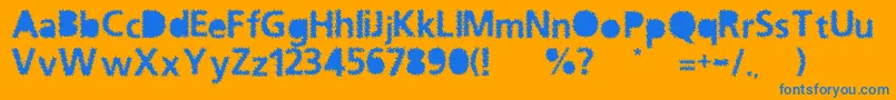 OceanNormal-Schriftart – Blaue Schriften auf orangefarbenem Hintergrund