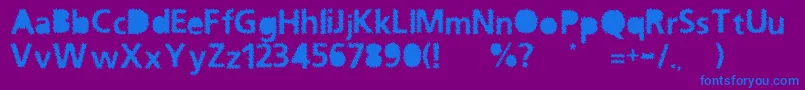 フォントOceanNormal – 紫色の背景に青い文字