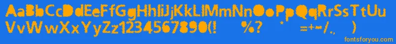 OceanNormal-Schriftart – Orangefarbene Schriften auf blauem Hintergrund