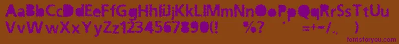 OceanNormal-Schriftart – Violette Schriften auf braunem Hintergrund