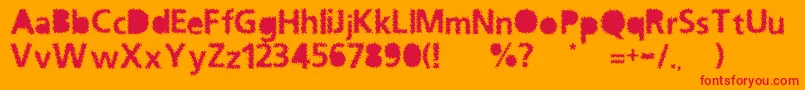 フォントOceanNormal – オレンジの背景に赤い文字