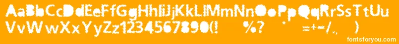 OceanNormal-Schriftart – Weiße Schriften auf orangefarbenem Hintergrund