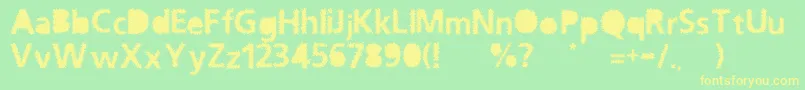 OceanNormal Font – Yellow Fonts on Green Background