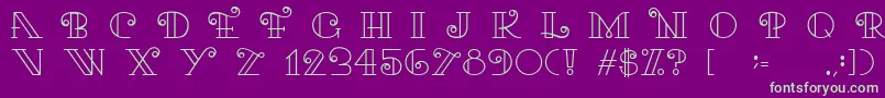 KariRegular Font – Green Fonts on Purple Background