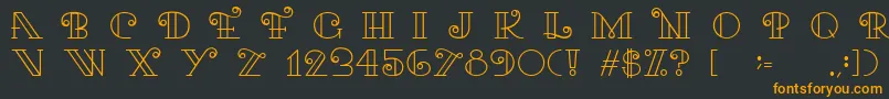 フォントKariRegular – 黒い背景にオレンジの文字