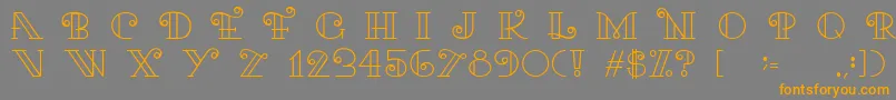 フォントKariRegular – オレンジの文字は灰色の背景にあります。