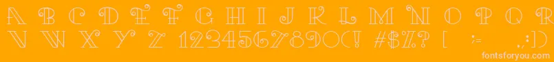 KariRegular-Schriftart – Rosa Schriften auf orangefarbenem Hintergrund
