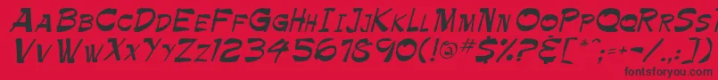 PamelaRegular Font – Black Fonts on Red Background