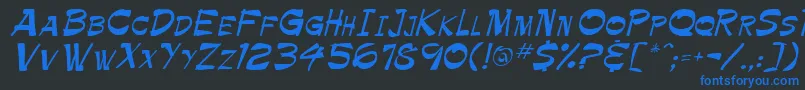 PamelaRegular Font – Blue Fonts on Black Background