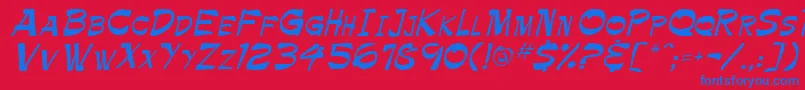 PamelaRegular Font – Blue Fonts on Red Background