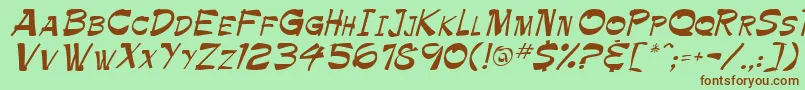 PamelaRegular Font – Brown Fonts on Green Background