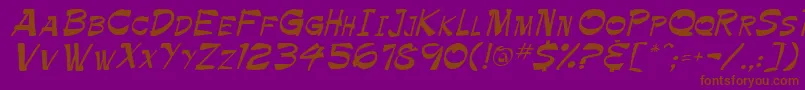 Шрифт PamelaRegular – коричневые шрифты на фиолетовом фоне