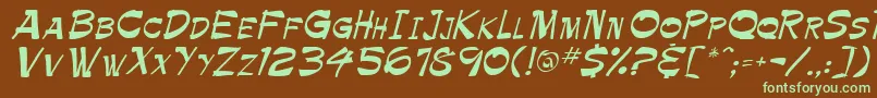 PamelaRegular Font – Green Fonts on Brown Background