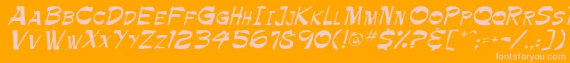 PamelaRegular Font – Pink Fonts on Orange Background