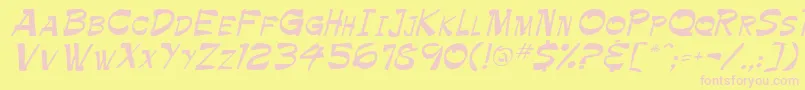 PamelaRegular Font – Pink Fonts on Yellow Background