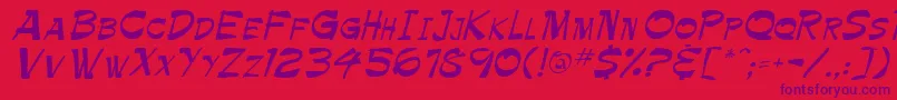 PamelaRegular-Schriftart – Violette Schriften auf rotem Hintergrund
