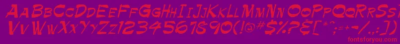 PamelaRegular Font – Red Fonts on Purple Background