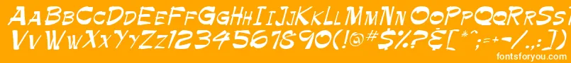 PamelaRegular Font – White Fonts on Orange Background