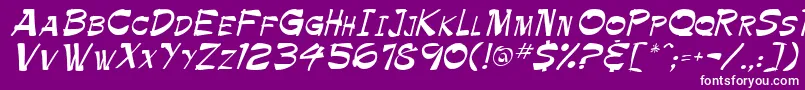 PamelaRegular Font – White Fonts on Purple Background