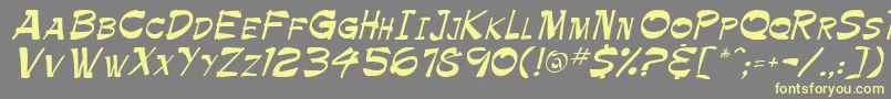 PamelaRegular Font – Yellow Fonts on Gray Background