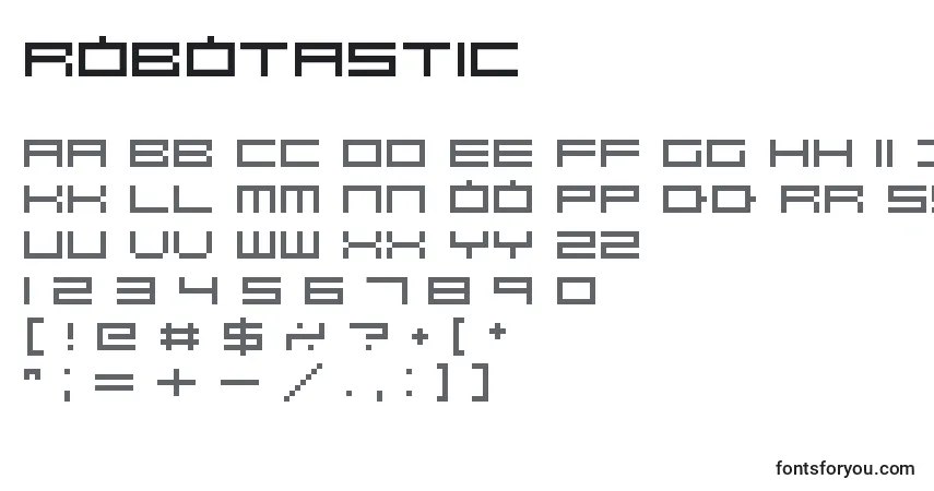 Шрифт Robotastic – алфавит, цифры, специальные символы