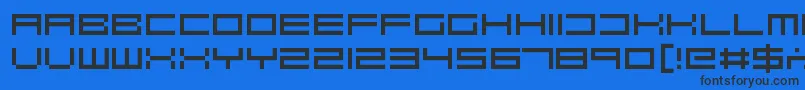 Robotastic Font – Black Fonts on Blue Background