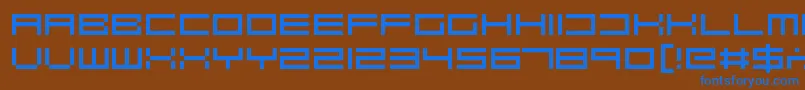 Robotastic Font – Blue Fonts on Brown Background