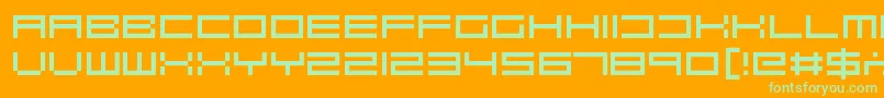 Robotastic Font – Green Fonts on Orange Background