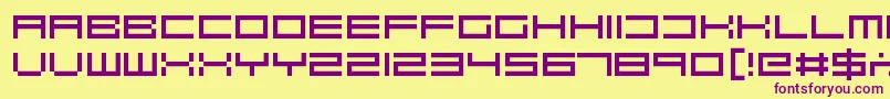 Robotastic Font – Purple Fonts on Yellow Background