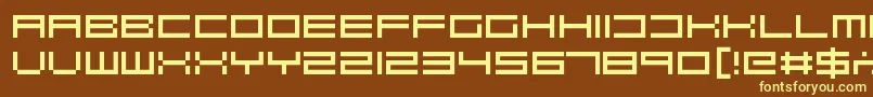 Robotastic Font – Yellow Fonts on Brown Background