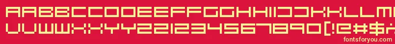 Robotastic Font – Yellow Fonts on Red Background