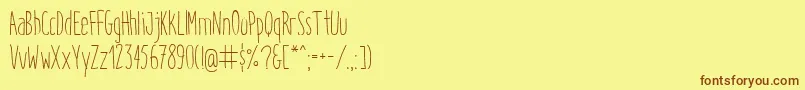 ItaloLight Font – Brown Fonts on Yellow Background