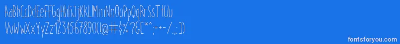 ItaloLight Font – Pink Fonts on Blue Background