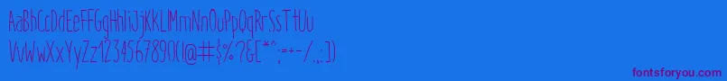ItaloLight Font – Purple Fonts on Blue Background