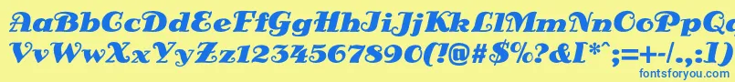 DsSienaBlack Font – Blue Fonts on Yellow Background