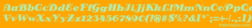 DsSienaBlack-Schriftart – Grüne Schriften auf orangefarbenem Hintergrund