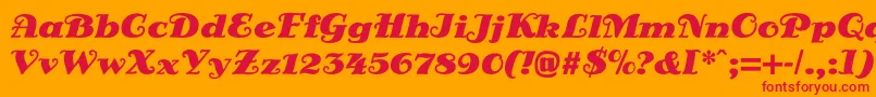 DsSienaBlack Font – Red Fonts on Orange Background