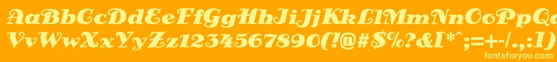 DsSienaBlack Font – Yellow Fonts on Orange Background