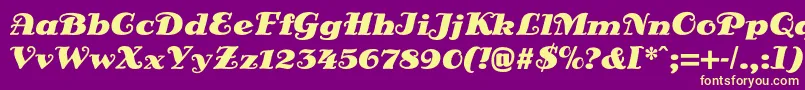 DsSienaBlack Font – Yellow Fonts on Purple Background