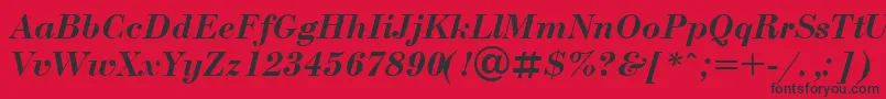 UkrainianbodoniBolditalic Font – Black Fonts on Red Background